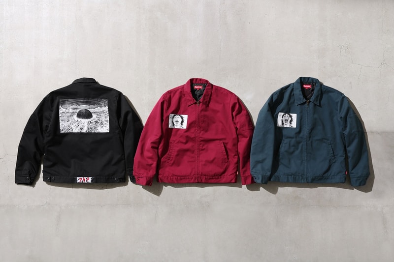 Supreme x 『AKIRA』 2017年秋コレクション アイテム一覧 SNSを騒然とさせた最新コラボレーションの全ラインアップを先行公開  モッズコート ワークジャケット ツナギ フーディ ジップアップパーカ ロングスリーブ Tシャツ サッカーシャツ キャップ スケートボード ディッシュプレート トレイ