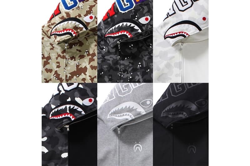 BAPE® 人気アイテムである　シャークフーディ　新たなカラーウェイ　6色登場
