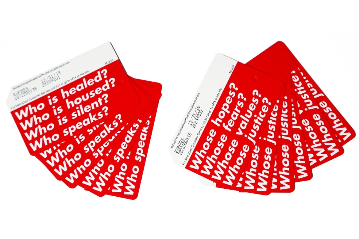 Supreme のボックスロゴの元ネタとして知られる巨匠芸術家 バーバラ・クルーガーがデザインしたNYメトロカードが発売 Barbara Kruger new york metro card メトロカード nyc ny