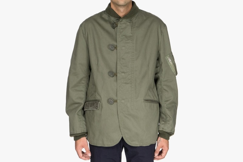 現代的なエッセンスを注入した COMME des GARÇONS HOMME のヘリンボーンフライトジャケット 無骨ながらもコーデュロイの切り替えしやショールカラーで遊びを加える