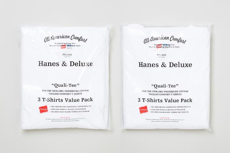 DELUXE Hanes タッグ “Quali-Tee” 題された 白T パック Tシャツ