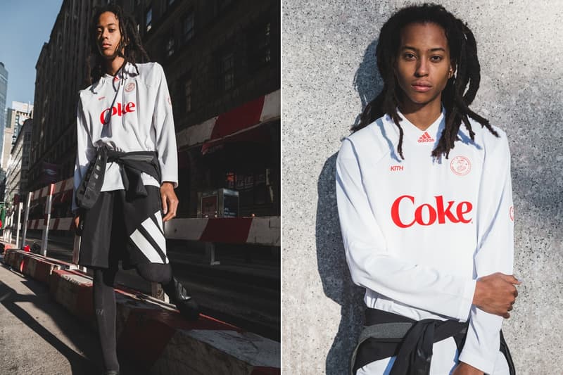 新たに Coca-Cola を迎えた KITH x adidas によるサッカーコレクション第2弾の最新ルックブック 『KITH』、〈adidas〉、「Coca-Cola」の魅力を投入したシックで都会的なコラボアイテムに注目 サッカーシャツ フーディ ハーフジップパーカ UltraBOOST サッカーボール ショルダーバッグ