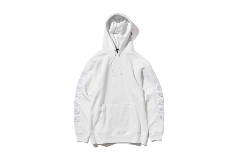 Kinetics より THRASHER ロゴを大胆に散りばめたコラボフーディが登場 スリーブとフードで異なるロゴを落とし込んだこだわりの1着が完成 ブラック ホワイト レッド