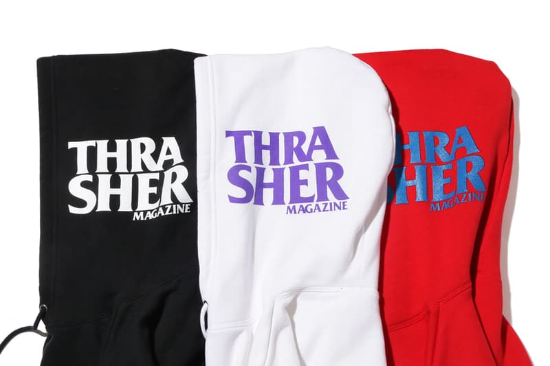 Kinetics より THRASHER ロゴを大胆に散りばめたコラボフーディが登場 スリーブとフードで異なるロゴを落とし込んだこだわりの1着が完成 ブラック ホワイト レッド