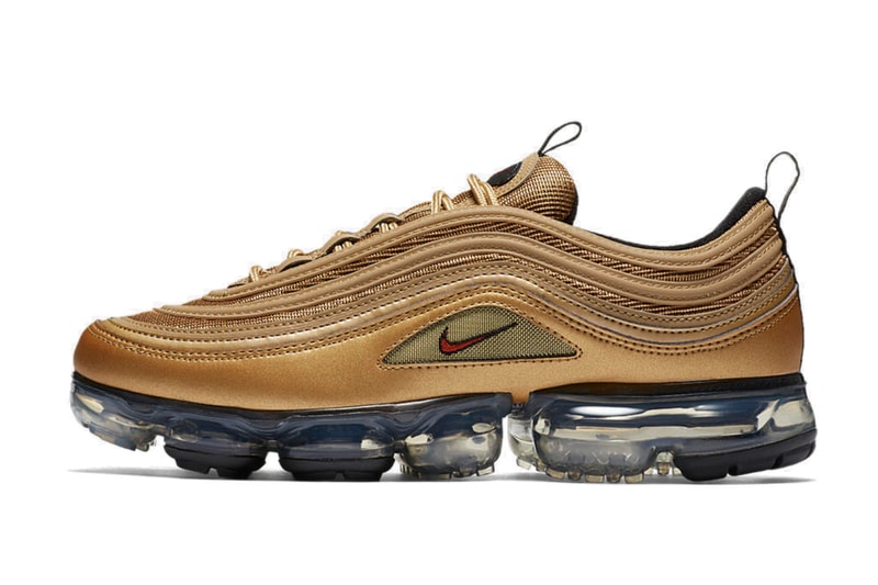 Nike が2018年に Air VaporMax 97 “Metallic Gold” を発売か 〈Nike〉の2017年を象徴するAir Max 97とAir VaporMaxがマッシュアップ スニーカー エアマックス ヴェイパーマックス