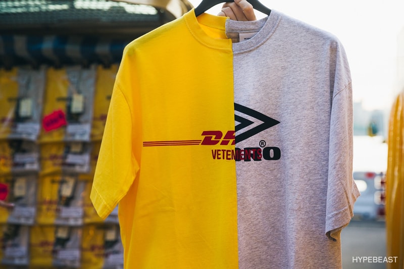 DHL 一色で埋め尽くされた Vetements の香港限定ポップアップ お土産に模したグッズなどを販売したフリーマーケット仕様の一大イベントは必見