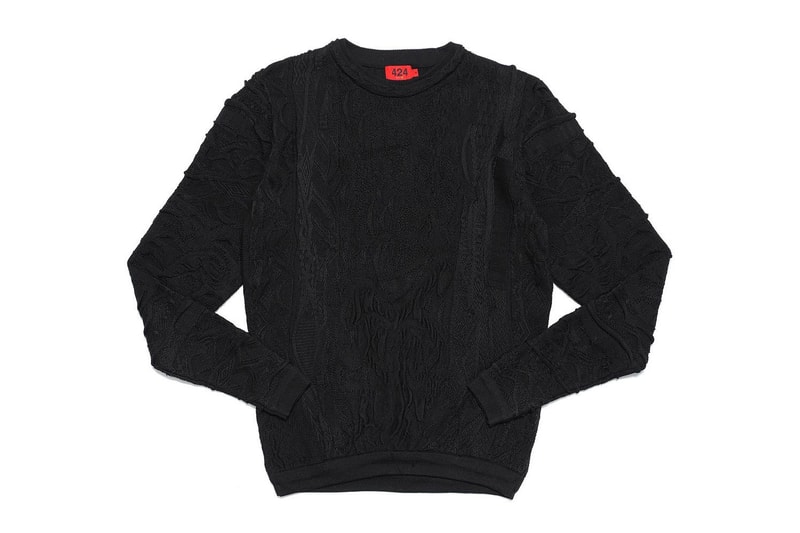セレブ御用達のLAブランド 424 とオーストラリアのニットブランド COOGI によるロウキーなコラボニットが登場　フォートゥーフォー クージー オールブラック ニット セーター ハイプビースト hypebeast