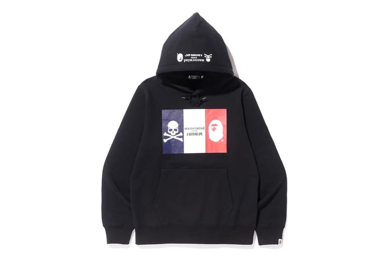 BAPE® がパリの新店舗オープンを記念して mastermind JAPAN と限定アイテムを製作 トリコロールを落とし込んだヘッズ垂涎のプルオーバーフーディとTシャツが登場