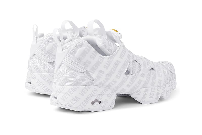 Vetements のロゴを散りばめた Reebok InstaPump Fury が MR PORTER 限定で発売中 どこかで見たことのある顔文字をポンプ部分にデザインしたコラボフットウェア Demna Gvasalia