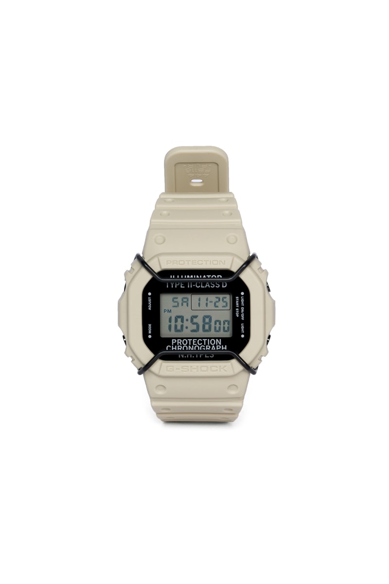N.HOOLYWOOD x G-SHOCK より山岳部隊からインスパイアされた新作 DW-5600NH が登場 定番オールブラックではなく、季節感たっぷりのホワイトベージュが気分