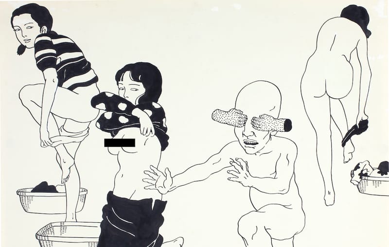 エロス、ユーモア、ホラーが織り交ざった佐伯俊男のアートエキシビジョン “雲然”