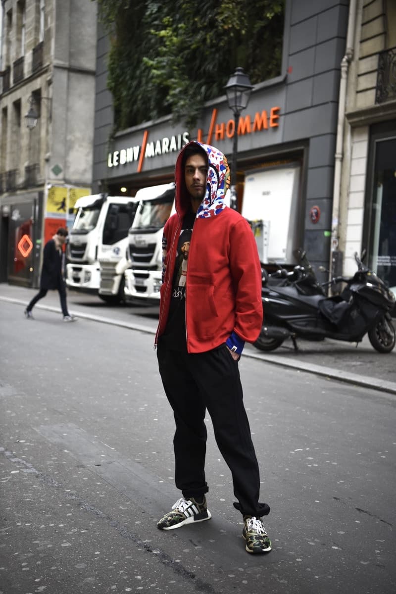 BAPE STORE® PARIS のオープンに駆けつけた熱狂的ファンたちをストリートスナップ 花の都でトリコロールのBAPE CAMOを纏ったヘッズたちのスタイルをチェックせよ パリ A BATHING APE ベイプ エイプ カモ ベビーマイロ HYPEBEAST ハイプビースト