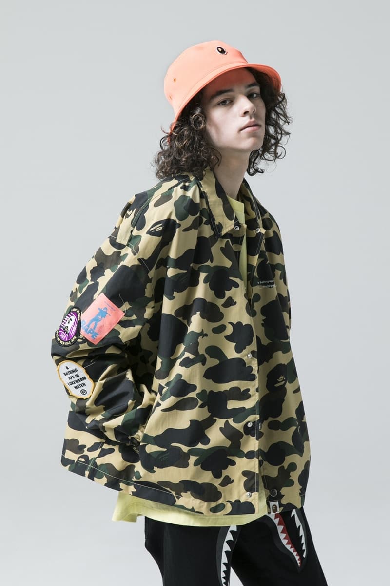 BAPE®︎ よりグラフィカルなシグネチャーモチーフに焦点を当てた2018年春夏ルックブックが到着 豊富な色合い、アイコニックな模様、選りすぐりの素材と三拍子揃った最新コレクションをチェック APE HEAD シャークモチーフ ベイプ HYPEBEAST ハイプビースト