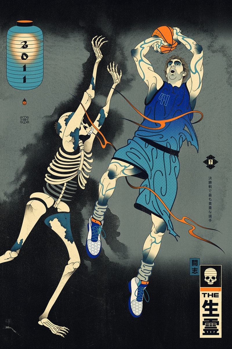 NBA のスター選手たちが風刺の効いたキャラクターで登場する浮世絵をチェック ukiyoe nba バスケ 選手 プレーヤー Dirk Nowitzki ダーク・ノビツキー Kevin Durant ケビン・デュラント ミネソタ・ティンバーウルブズ Karl-Anthony Towns カール＝アンソニー・タウンズ ゴールデンステート・ウォリアーズ The Splash Brothers スプラッシュ・ブラザーズ ハイプ ビースト hypebeast