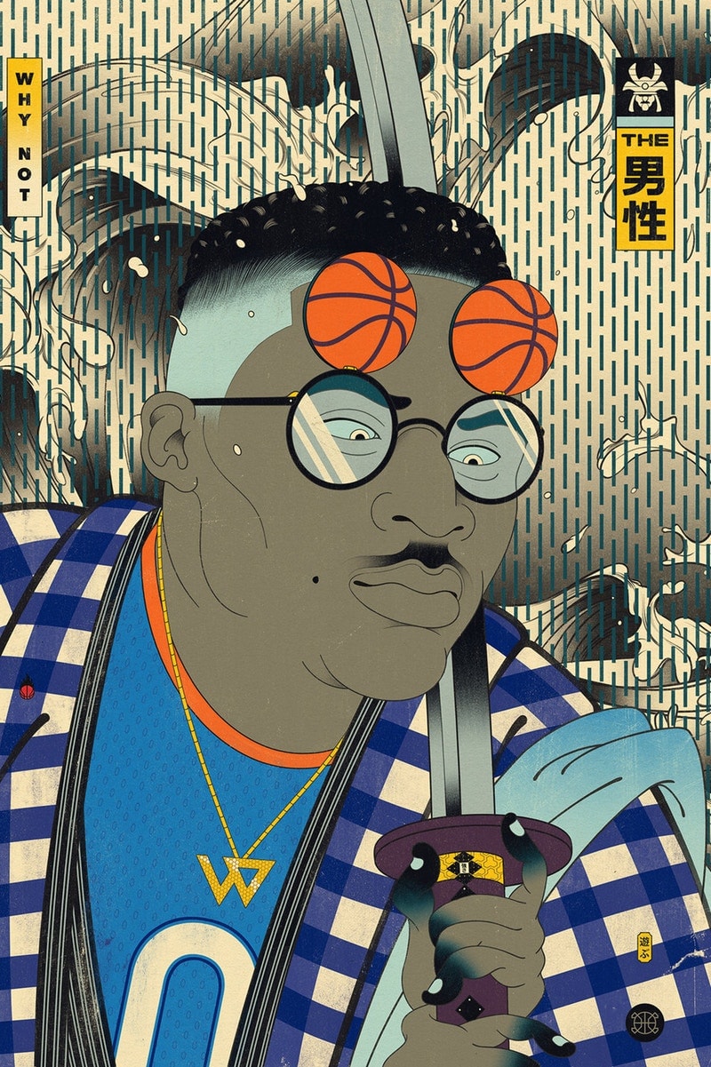NBA のスター選手たちが風刺の効いたキャラクターで登場する浮世絵をチェック ukiyoe nba バスケ 選手 プレーヤー Dirk Nowitzki ダーク・ノビツキー Kevin Durant ケビン・デュラント ミネソタ・ティンバーウルブズ Karl-Anthony Towns カール＝アンソニー・タウンズ ゴールデンステート・ウォリアーズ The Splash Brothers スプラッシュ・ブラザーズ ハイプ ビースト hypebeast