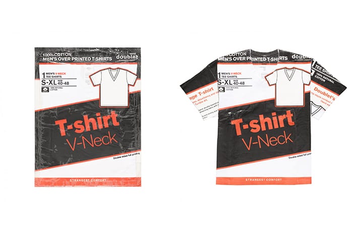 doublet が開封の難儀さで話題を呼ぶデッドストックパッケージTシャツの着用方法をご紹介