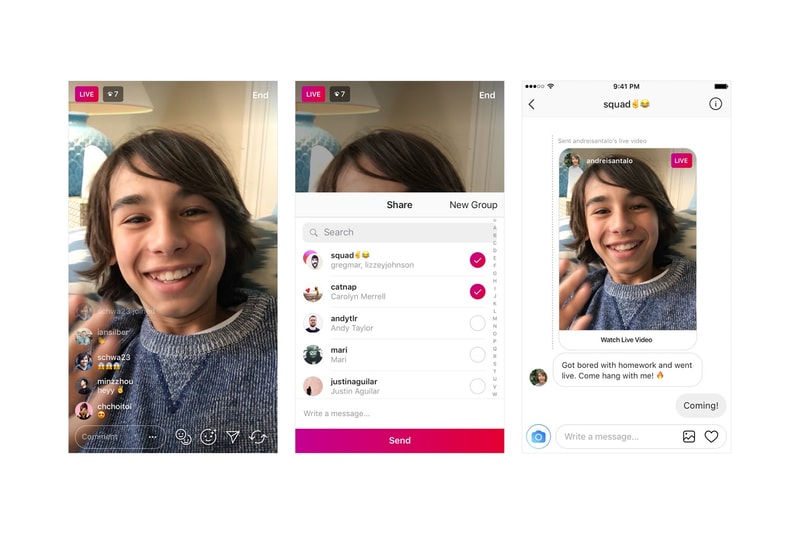 Instagram がライブ配信をDMで特定の友達とシェアできる新機能をローンチ インスタグラム ライブ ムービー ビデオ dm ダイレクト メッセージ インスタ insta insty ハイプ ビースト hypebeast