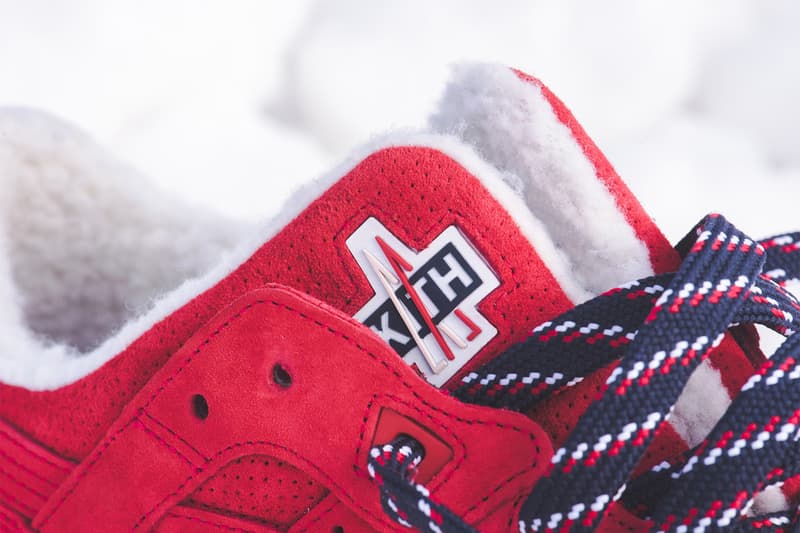 温かなシェルパフリースをインナーに採用した KITH x Moncler x ASICS による GEL-Lyte III がリリース キス  モンクレール  アシックス ゲル ライト スリー 3 フリース 冬 スニーカー ふかふか ハイプ ビースト hype beast レッド ネイビー ベージュ