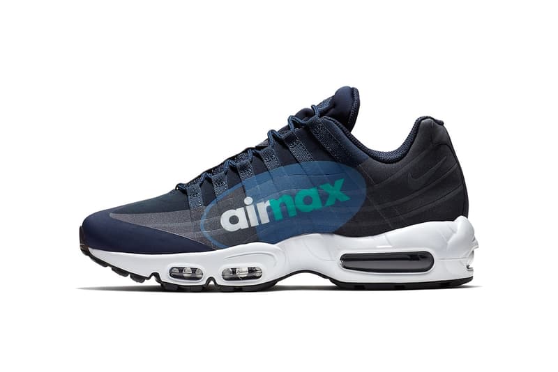 Nike Air Max 95 のビッグロゴシリーズより新色 “Slate” が登場 ナイキ エア マックス am95 airmax ビッグロゴ 大きい ロゴ オーバーサイズ ネイビー ブルー エメラルド グリーン ホワイト 青 緑 白 ハイプ ビースト hype beast