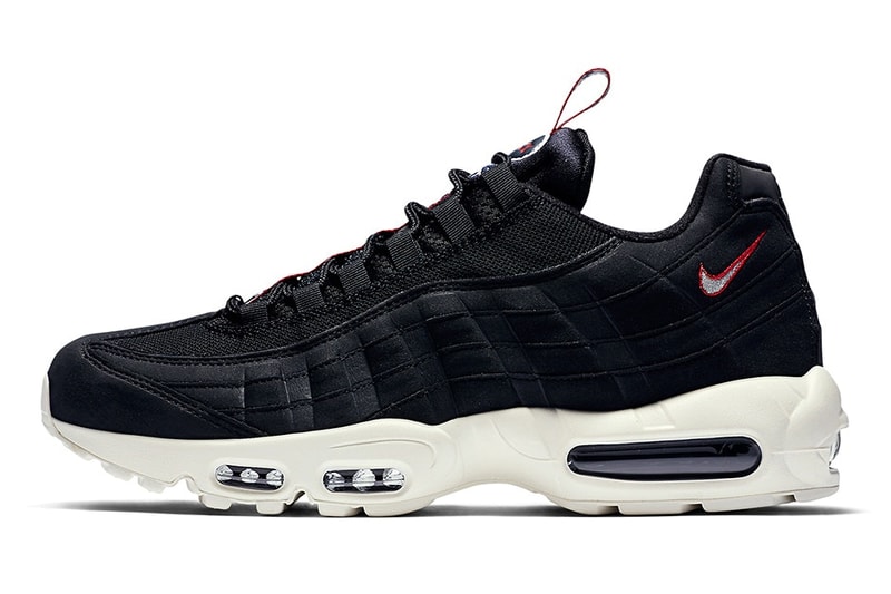 シュータンにストラップが施された Nike Air Max 95 が新たな3色で登場 ナイキ エア マックス ハイプビースト ブラック ホワイト レッド プルタブ airmax