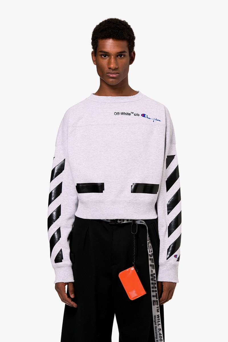 話題の Off-White™ x Champion によるコラボアイテムの数々が遂に発売開始