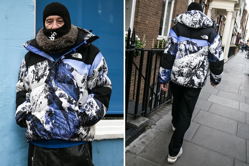 寒気到来のロンドンでリリースされた Supreme x The North Face の様子をフォトレポートでお届け ちなみに2017年秋冬コラボ第2弾を象徴する雪山の正体はご存知? バルトロ氷河 シュプリーム ザ・ノース・フェイス マウンテンパーカ バックパック キャップ ヌプシ ダウン ジャケット HYPEBEAST ハイプビースト コラボ コラボレーション