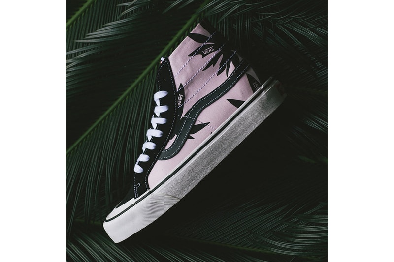 Vans よりトロピカルなリーフ柄を纏った Sk8-Hi がリリース ヴァンズ ピンク リーフ　パーム パルム 葉っぱ トロピカル 夏 palm leaf hypepebast