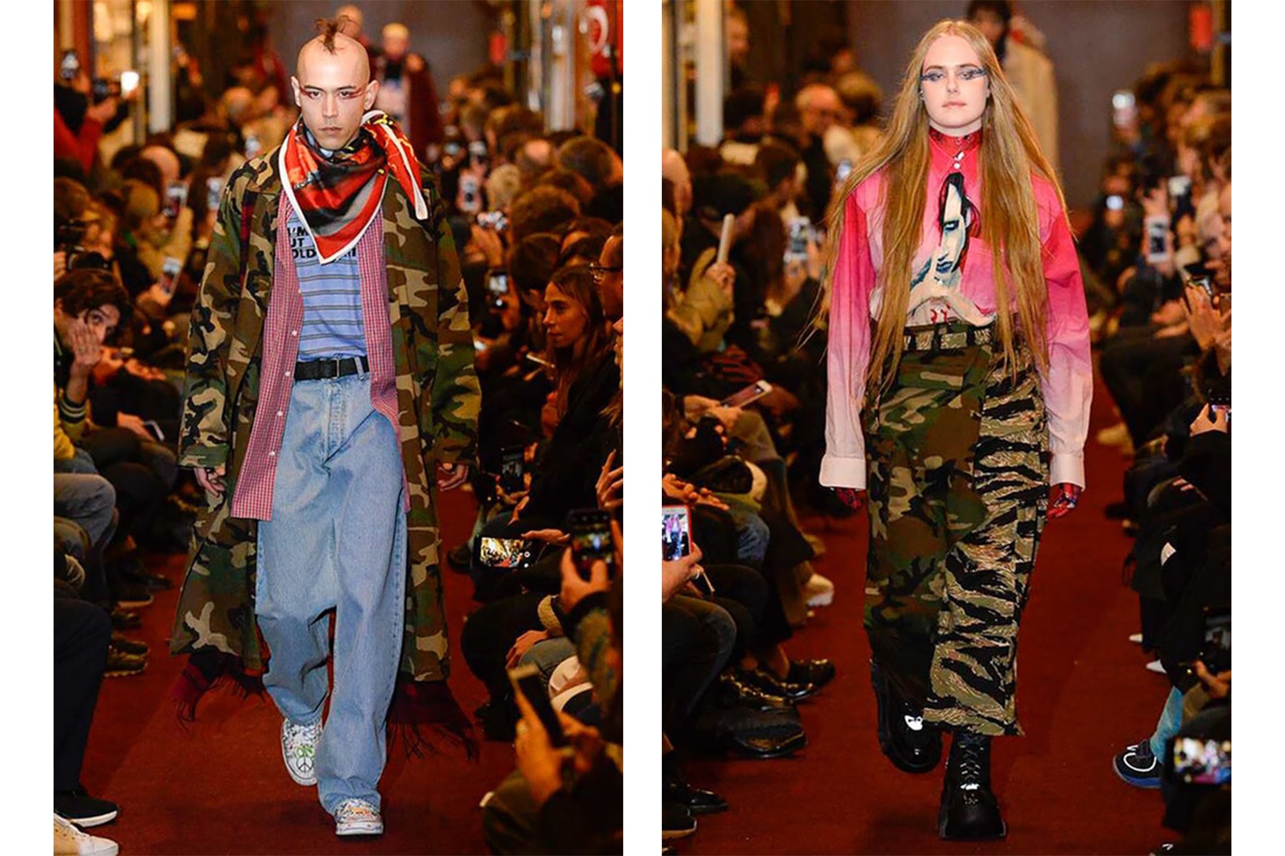 HYPEBEAST が選ぶ Paris Fashion Week: Men's 2018年秋冬ベストルック Day 4 〈Junya Watanabe MAN〉や〈COMME des GARÇONS HOMME PLUS〉の登場に加え、この日は非公式スケジュールで〈Vetements〉も単独ランウェイを開催  2018年秋冬のパリファッションウィーク・メンズ4日目は、いよいよ後半戦に突入。この日の先陣を切ったのは、日本が誇るメンズウェアブランド〈Junya Watanabe MAN（ジュンヤ ワタナベ マン）〉。「株式会社コムデギャルソン」の取締役副社長を兼任するデザイナー・渡辺淳弥は、今季のパートナーに〈The North Face（ザ・ノース・フェイス）〉、〈Canada Goose（カナダ グース）〉、〈Karrimor（カリマー）〉といったアウトドアの名門を招聘。また、この日は〈COMME des GARÇONS HOMME PLUS（コム デ ギャルソン・オム プリュス）〉も登場し、不可思議なテキスタイルと様変わりな被り物で観衆を呆気に取ったほか、スニーカーヘッズたちの間では〈Nike ACG（ナイキ ACG）〉とのコラボモデルに一際注目が集まった。  さらに、公式スケジュールではないものの、この日は〈Vetements（ヴェトモン）〉も単独でランウェイを開催。ストリート＆オーバーサイズというDemna Gvasalia（デムナ・ヴァザリア）の真骨頂の中でも、最新コレクションではスカーフと壊滅的なミリタリーパンツの提案が非常に印象的に映った。  『HYPEBEAST』編集部の独断と偏見でピックアップした4日目のベストルックは、上のフォトギャラリーから。あわせて、数あるランウェイをハイライト形式でまとめた2018年秋冬シーズンの各都市の日別ベストルックは、以下からご確認を。
