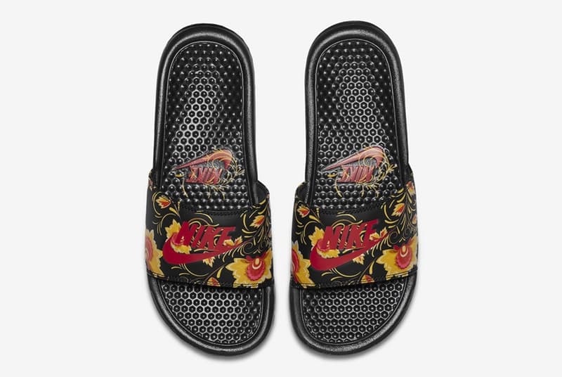 Nike よりペイズリー柄を随所に落とし込んだ “Russian Floral Pack” が登場 リュクスな色柄を纏った人気フットウェア全6型をとくとご覧あれ HyperAdapt 1.0 NIKE ナイキ Air Huarache Blazer Low Air Max 90 City Loop Benassi Slides ペイズリー柄 ブラック レッド エンボス加工 HYPEBEAST ハイプビースト