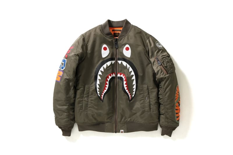 BAPE® より防寒性とデザイン性を兼備した SHARK MA-1 がリリース ベイプ A BATHING APE® ア ベイシング エイプ MA-1 MA1 エムエーワン ジャケット シャーク シャークジャケット WGM hypebeast