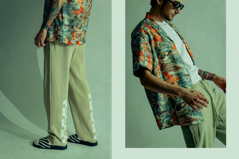 Feature Sneaker Boutique よりリラックスムードが漂う Off-White™️ の最新エディトリアルが到着 〈Off-White™️〉2017年ホリデーコレクションのキーピースを大人仕様のスタイリングにアレンジ Virgil Abloh ヴァージル・アブロー HYPEBEAST Magazine オフホワイト Feature Sneaker Boutique フューチャー スニーカー ブティック スタジャン ハワイアンシャツ クロスアローロゴ インダストリアルロゴ リラックスパンツ スライダー スリッポン キャップ HYPEBEAST ハイプビースト