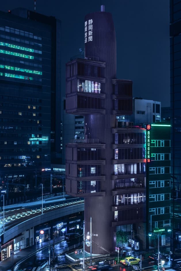 『ブレードランナー』の世界観で切り取られたSF感満載の景色 見慣れた夜の東京と著名建築に対して新たな視点をもたらす日本人必見のフォトセット 江戸東京博物館 フジテレビ 本社ビル スーパードライホール 東京ビッグサイト