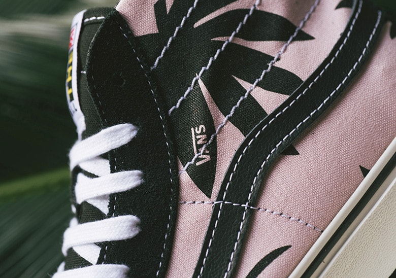 Vans よりトロピカルなリーフ柄を纏った Sk8-Hi がリリース ヴァンズ ピンク リーフ　パーム パルム 葉っぱ トロピカル 夏 palm leaf hypepebast