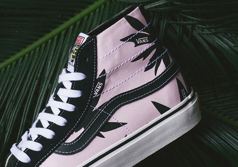 Vans よりトロピカルなリーフ柄を纏った Sk8-Hi がリリース ヴァンズ ピンク リーフ　パーム パルム 葉っぱ トロピカル 夏 palm leaf hypepebast