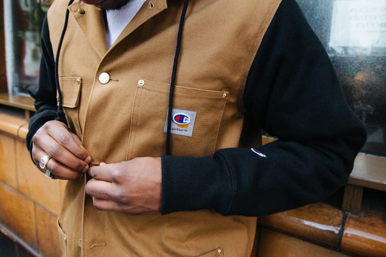 Souvenir Works x Carhartt x Champion よりトリプルコラボの “CHAMPARTT” ジャケットが登場