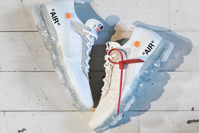 ヴァージル・アブロー x ナイキ Air VaporMax “White” のディテール 
