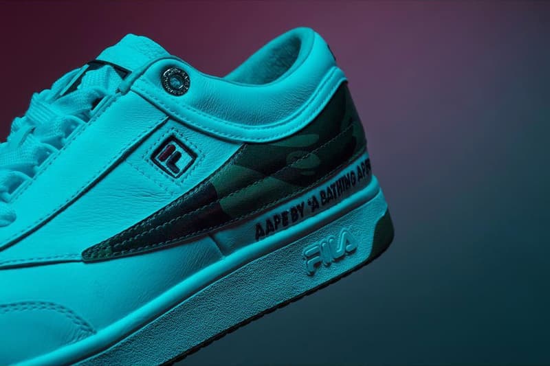 AAPE by A Bathing Ape x FILA Original Tennis Sneaker White Camo First Look