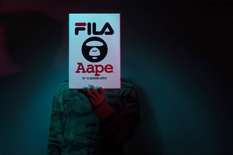 AAPE by A Bathing Ape x FILA Original Tennis Sneaker White Camo First Look