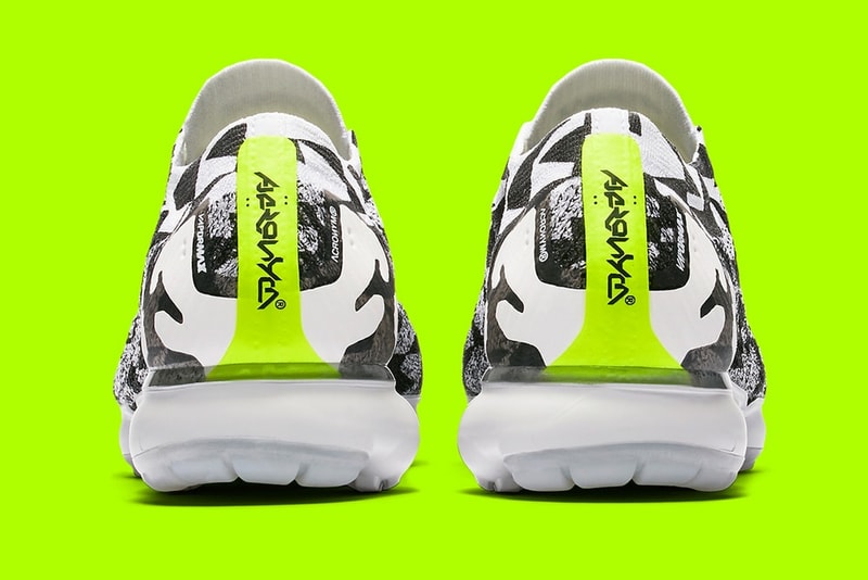 Nike より ACRONYM とタッグを組んだ新作コラボ Air VaporMax Moc の公式ビジュアルが登場 幾何学模様を配したFlyknitアッパーに発色の良いゴムバンドでアクセント付け Twitter ＠psycho_1111 Errolson Hugh エロルソン・ヒュー ACRONYM アクロニウム NikeLab ナイキラボ Air VaporMax Moc 幾何学模様 Flyknitアッパー ネオングリーン ゴムバンド ホワイト クリア エキセントリック HYPEBEAST ハイプビースト