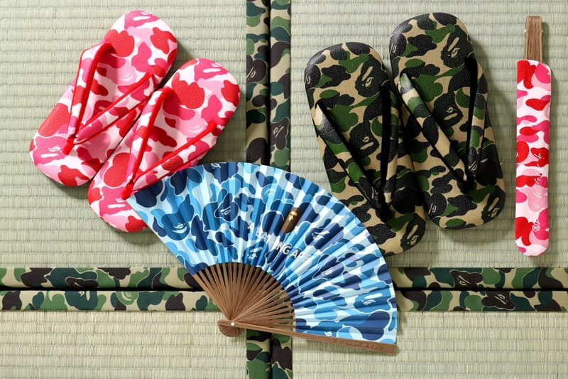 BAPE®️ よりABCカモ柄を用いてモダンに再構築した雪駄&扇子が登場 ベイプ