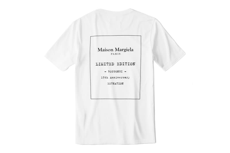 ESTNATION より六本木ヒルズ店オープン15周年を記念した Maison Margiela 別注Tシャツが登場 アイコニックな4つのステッチと特別感たっぷりなテキストプリントを後ろ身頃に投入