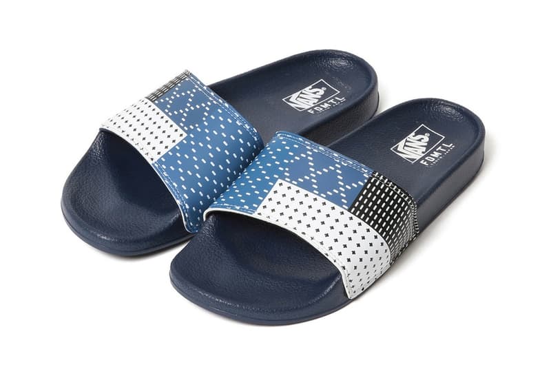 FDMTL x Vans がこれからの季節に重宝したいパッチワークサンダルをリリース 〈FDMTL〉の十八番である刺し子とパッチワークをベルト部分で再現