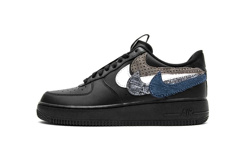 シューズカスタム界の一翼を担うジョン・ガイガーがブラックの Air Force 1 “Misplaced Checks” を発表 エキゾチックな素材を用いてサイドに4本のスウッシュを配置した意欲作がカムバック