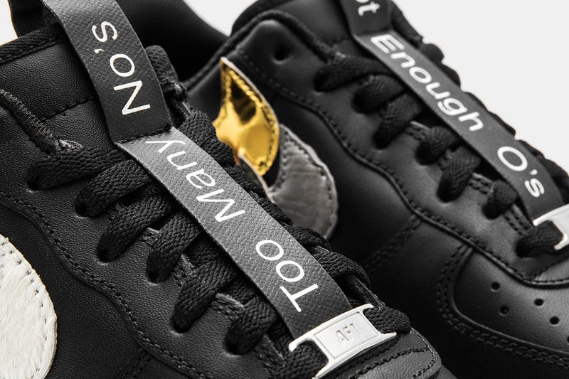 シューズカスタム界の一翼を担うジョン・ガイガーがブラックの Air Force 1 “Misplaced Checks” を発表 エキゾチックな素材を用いてサイドに4本のスウッシュを配置した意欲作がカムバック