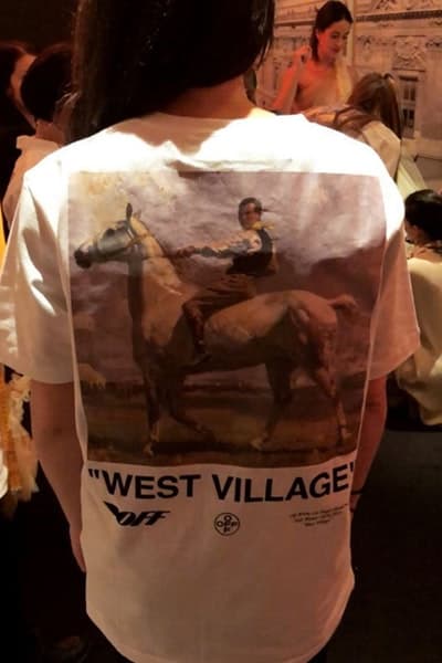 Off-White™️ 2018年秋冬ランウェイ時のスタッフTシャツをヴァージル・アブローが公開 イギリスの芸術家が描いた名画が大きくプリントされた激レアTをチェック Chanel シャネル Saint Laurent サンローラン Dries Van Noten ドリス・ヴァン・ノッテン 2018年秋冬 プレタポルテコレクション パリ Off-White™️ オフホワイト バズメーカー Virgil Abloh ヴァージル・アブロー Instagram イギリス 芸術家 Alfred James Munnings アルフレッド・ジェームス・マニングズ 605,000ポンド 約8,846万3,226円 Ned Osborne on Grey Tick WEST VILLAGE ウエストヴィレッジ スタッフTシャツ Chrome Hearts クロムハーツ コラボフーディ HYPEBEAST ハイプビースト