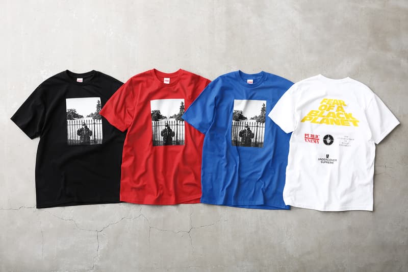 Supreme x UNDERCOVER x Public Enemy のルックブック&アイテム一覧が解禁 英国シューズメーカー〈Dr.Martens〉を迎えたコラボシューズを含む豪華ラインアップの国内リリース情報も解禁 Nike ナイキ NBA Supreme シュプリーム UNDERCOVER アンダーカバー ヒップホップユニット Public Enemy パブリック エナミー 3rdアルバム Fear of a Black Planet グラフィック ダウンジャケット ベスト モッズコート スウェットセットアップ 開襟シャツ カーゴパンツ ロングスリーブTシャツ Dr.Martens ドクターマーチン コラボ3ホールブーツ ネックレス ラグ HYPEBEAST ハイプビースト