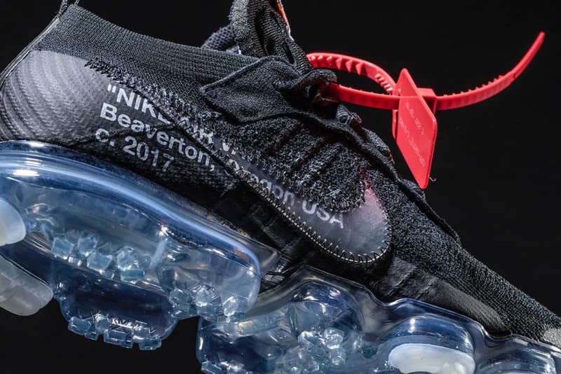 ヴァージル・アブロー x Nike Air VaporMax Flyknit “Black” のディテールに迫ったフォトセットが到着 3月30日（現地時間）にアメリカ本国での先行リリースを控える話題作を一足先にチェック Kim Jones キム・ジョーンズ Louis Vuitton ルイ・ヴィトン メンズウェアデザイナー Virgil Abloh ヴァージル・アブロー Nike ナイキ Air VaporMax Flyknit “White” Air VaporMax Flyknit インダストリアルスタンプ ZIP TIEパーツ HYPEBEAST ハイプビースト