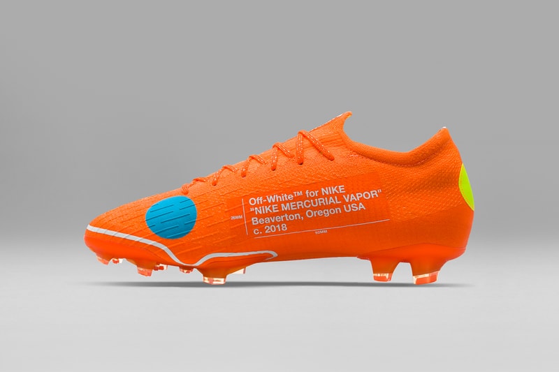 ヴァージル・アブロー x Nike の強力タッグによる新作サッカースパイクのビジュアルが登場 世界最高峰のサッカープレイヤーも愛用するMercurial 12 Eliteをベースモデルに採用  GU ジーユー Kim Jones キム・ジョーンズ Nike Football 2018 London Off-White™️ オフホワイト バズメーカー Virgil Abloh ヴァージル・アブロー Nike ナイキ 未発表モデル The Ten サッカースパイク Christiano Ronaldo クリスティアーノ・ロナウド スパイク Mercurial 12 Elite マーキュリアル 12 エリート ホワイト ブルー イエロー ドット模様 スウッシュ 二重引用符 ヴィヴィッドオレンジ Blazer Mid HYPEBEAST ハイプビースト