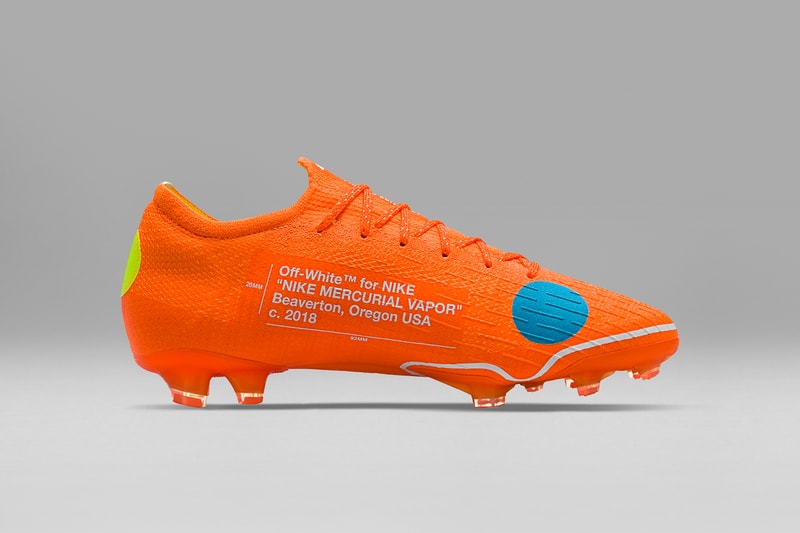 ヴァージル・アブロー x Nike の強力タッグによる新作サッカースパイクのビジュアルが登場 世界最高峰のサッカープレイヤーも愛用するMercurial 12 Eliteをベースモデルに採用  GU ジーユー Kim Jones キム・ジョーンズ Nike Football 2018 London Off-White™️ オフホワイト バズメーカー Virgil Abloh ヴァージル・アブロー Nike ナイキ 未発表モデル The Ten サッカースパイク Christiano Ronaldo クリスティアーノ・ロナウド スパイク Mercurial 12 Elite マーキュリアル 12 エリート ホワイト ブルー イエロー ドット模様 スウッシュ 二重引用符 ヴィヴィッドオレンジ Blazer Mid HYPEBEAST ハイプビースト