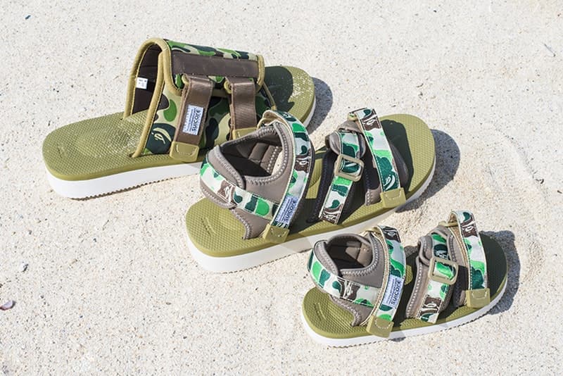 BAPE®️ x SUICOKE が夏の足元の主役を飾るコラボサンダルをリリース 最高の履き心地を提供する〈SUICOKE〉のオリジナルフッドベッドとBAPE CAMOが融合 〈Supreme（シュプリーム）〉とストリートの二大巨頭を分け合う〈BAPE®️（べイプ）〉が、本格的な夏の到来に先駆けて〈SUICOKE（スイコック）〉をパートナーに招聘し、コラボレーションサンダルをリリースする。無論、ソールには人が歩くときの力、支点をうまく利用し、ズレが生じて歩きづらさを感じないように独自開発された〈SUICOKE〉のオリジナルフッドベッドを採用。シャワーサンダルタイプのKAWとホールド力の高いKISEEをメンズ、レディース、キッズの3ラインで展開する今回のコラボレーションでは、テープ部分を〈BAPE®️〉の代名詞であるBAPE CAMOでカスタマイズしている。  各サンダルは〈A BATHING APE®〉正規取扱い店舗にて、5月5日（土）より発売開始。  あわせて、〈BAPE®️〉と『PORTER STAND』のコラボ企画“TRUNK SHOW”の情報もお見逃しなく。 HYPEBEAST